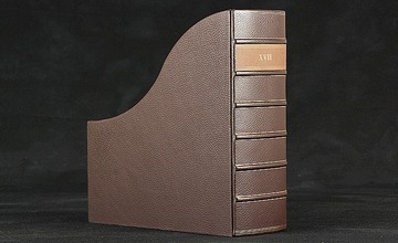 Echtleder Buchrücken Ordner Stehsammler