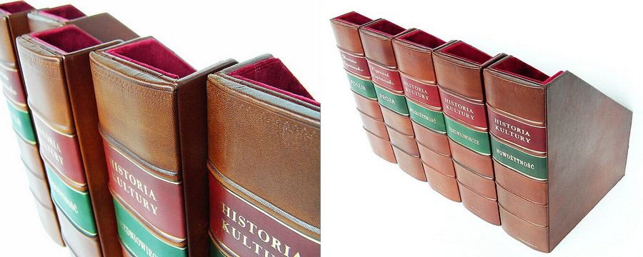 Leder Buchrücken Stehsammler Stehordner mit Prägung