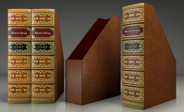 Echtleder Buchrücken Ordner Stehsammler