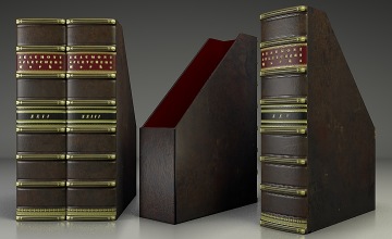 Echtleder Buchrücken Ordner Stehsammler