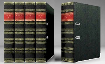 Echtleder Ordner Stehsammler Bücher-Optik